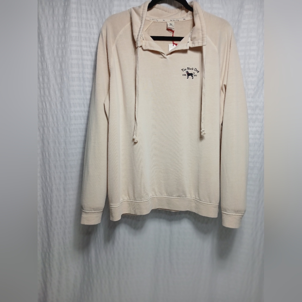 The Black Dog Ladies Marina Rugby Fisherman Sweatshirt. L. NWT